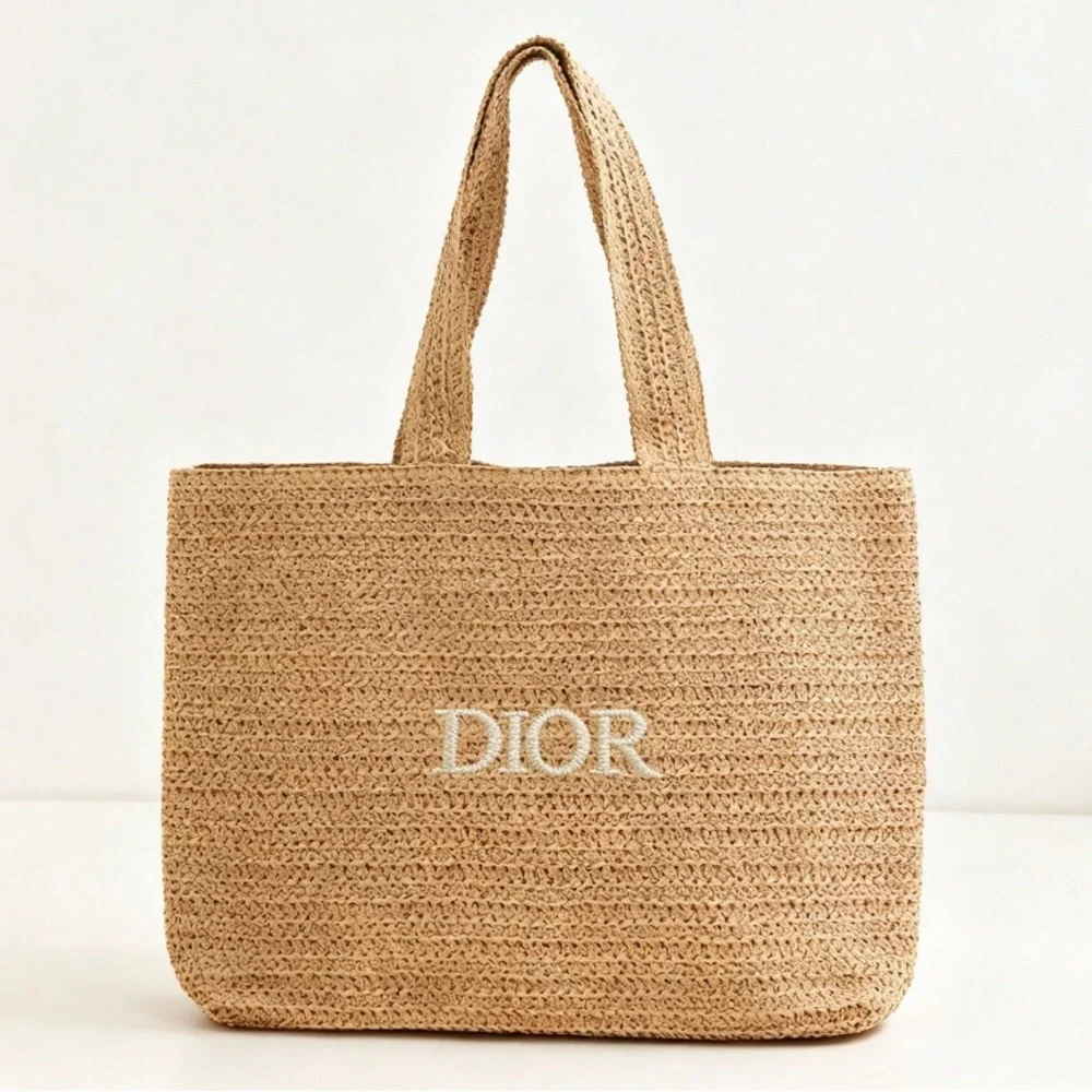 🆕 Christian Dior Straw Totebag - Picture 1 of 8